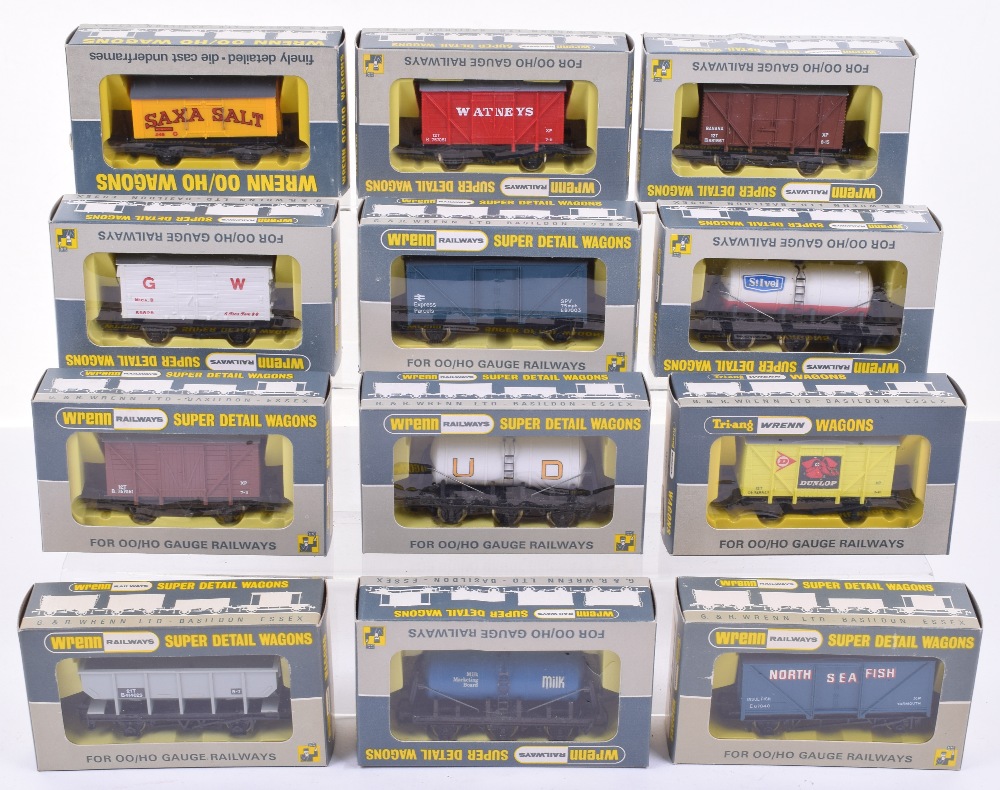 Twelve Boxed Wrenn Railways 00 Gauge Super Detail Wagons