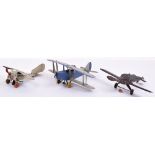 Three tinplate Aeroplanes