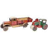 Tinplate Orobr Road Roller and Tipp & Co tipping wagon