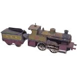 Bing 0 gauge live steam 0-4-0 locomotive and G.N.R tender