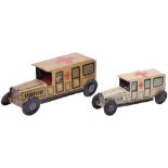 Two tinplate Ambulances, German 1920s