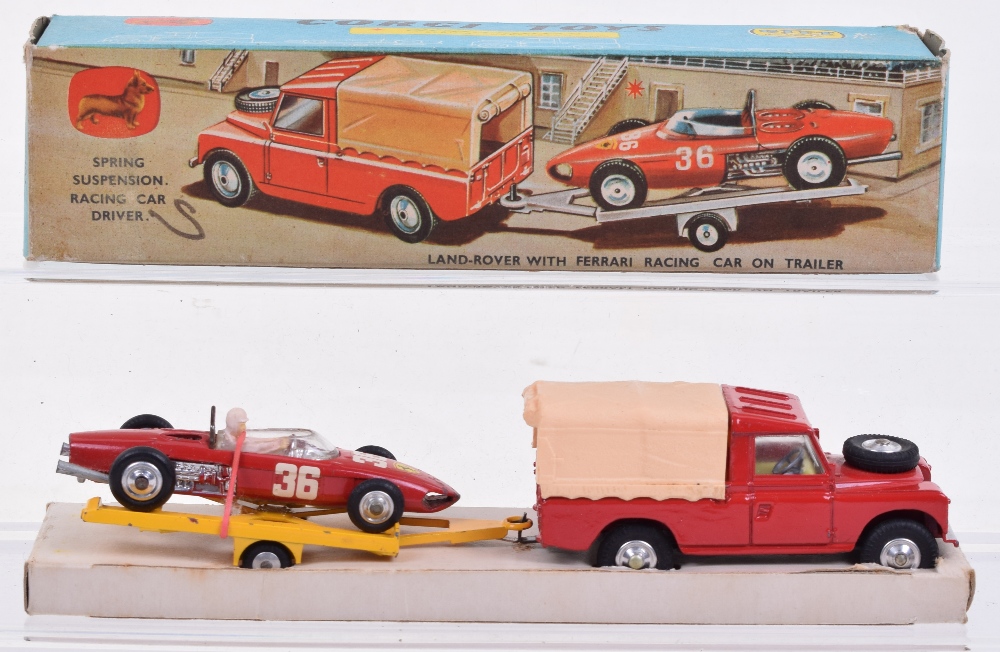 Corgi Toys Gift Set 17, Land-Rover with Ferrari Racing Car on trailer - Image 2 of 2