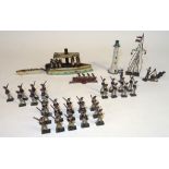 German made 30mm scale semi-flat Sailors with Steam Pinnace