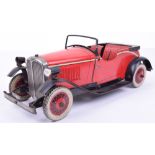 Burnett, Ubilda large size clockwork tinplate Sports car with electric lights 17 837, 1935/36