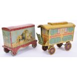 Two biscuit tins including Chad Valley Gypsy Caravan, circa 1937