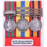 Victorian Relief of Chitral, Sudan and Boer War Campaign Medal Group of Three Seaforth Highlanders