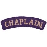 Scarce Variation WW2 Chaplains Shoulder Title