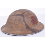 WW2 British Troops Malta Camouflaged Steel Combat Helmet