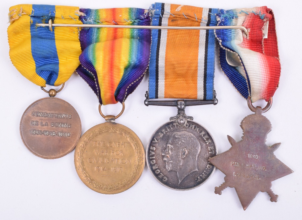 Great War Suffolk Regiment 1914 Star Medal Trio - Image 3 of 3