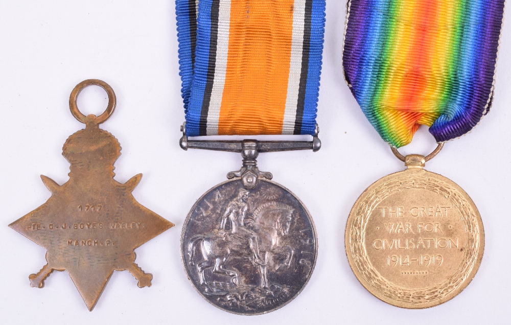 WW1 Manchester Regiment Gallipoli Killed in Action 1914-15 Star Medal Trio - Image 3 of 3