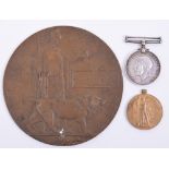 Ypres 1918 Sherwood Foresters / North Staffordshire Regiment Casualty Pair of Medals and Memorial Pl