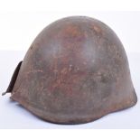 WW2 Soviet Russian Battle Damaged Steel Helmet Shell