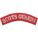 Great War Period Scots Guards Cloth Shoulder Title