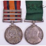 North Staffordshire Regiment Queen’s South Africa Medal and Volunteer Long Service Medal Pair