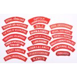 24x British Infantry Regiment Cloth Shoulder Titles