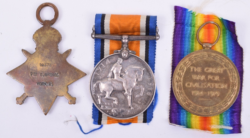 Great war Yorkshire Regiment 1914-15 Star Medal Trio - Image 3 of 3