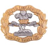 Scarce Officers Territorial Battalion South Lancashire Regiment Cap Badge in Silver Gilt