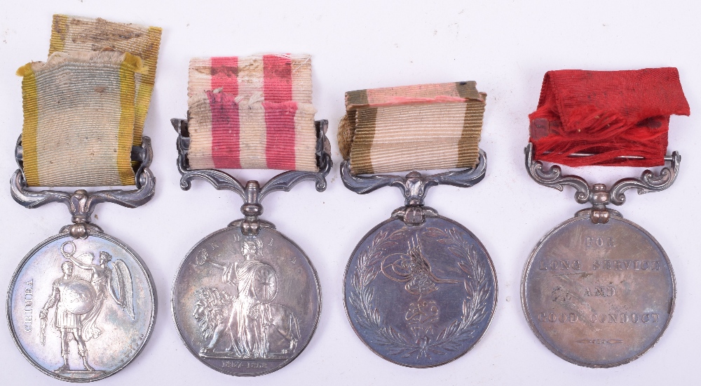 Crimean War, Indian Mutiny and Long Service Good Conduct Medal Group of Four 72nd Regiment of Foot - Image 5 of 5