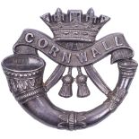 1904 Hallmarked Silver Duke of Cornwall’s Light Infantry Officers Cap Badge
