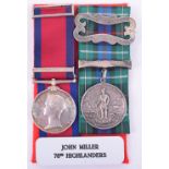 78th Highlanders Military General Service Medal 1793-1814 Pair