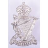 Ulster Rifles Officers Silver Plated Cap Badge