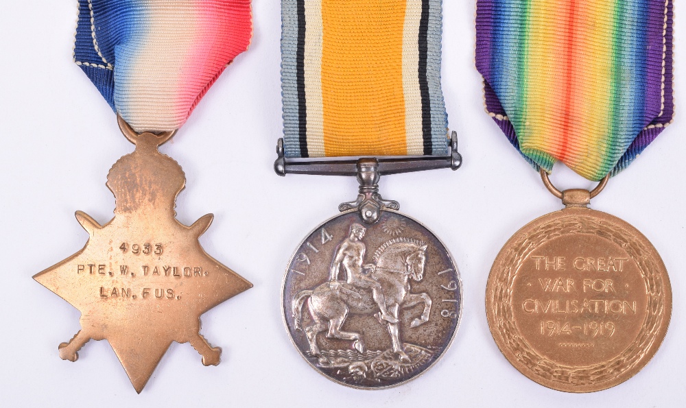 Great War Lancashire Fusiliers 1914-15 Star Medal Trio - Image 3 of 3