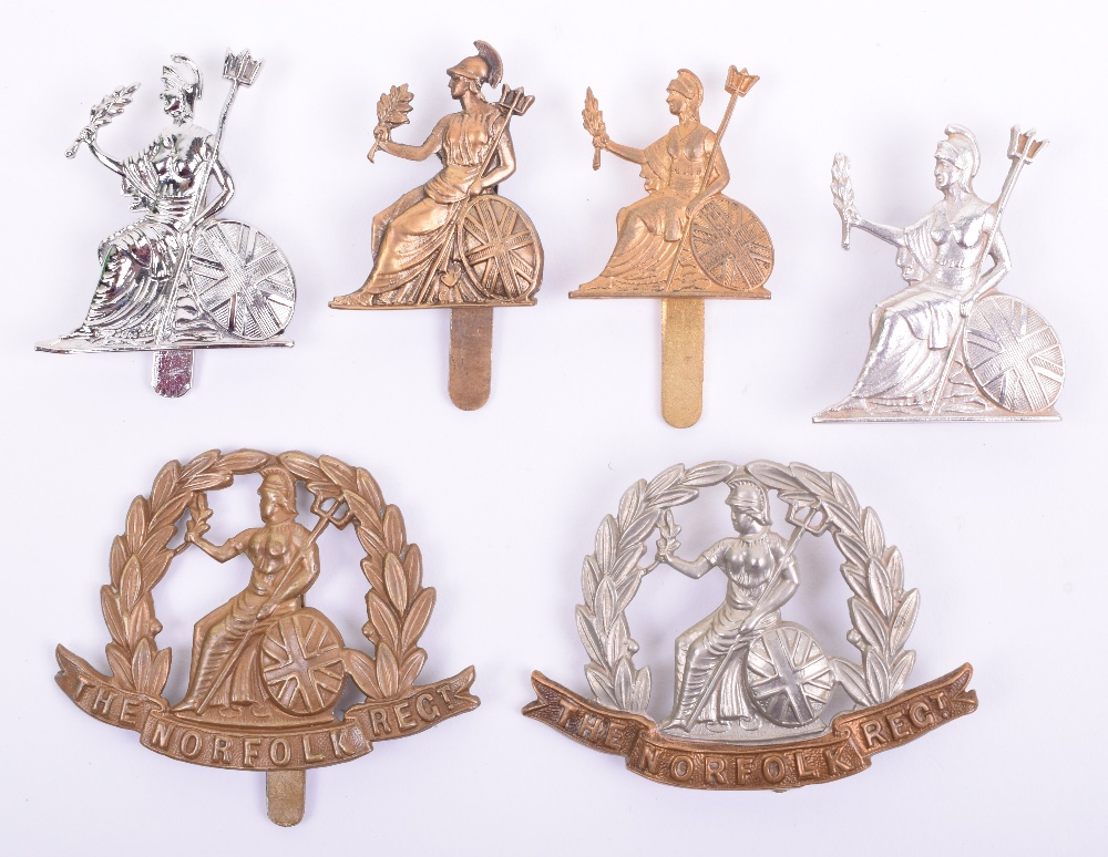 6x Norfolk Regiment Cap Badges