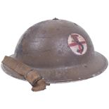 Rare WW2 Free French Women’s Service Social Welfare Steel Helmet