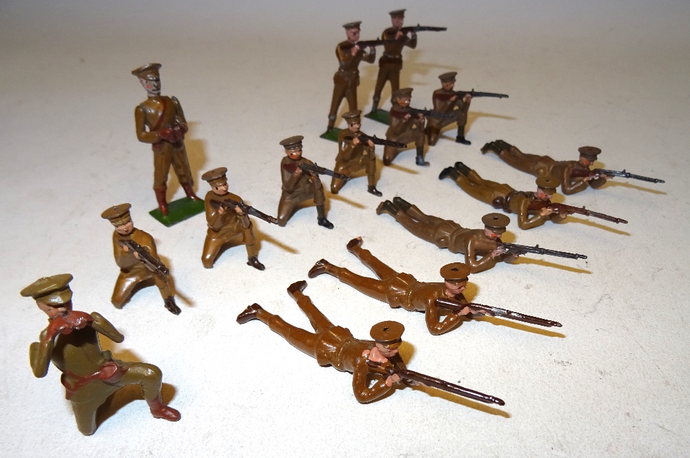 Britains early British Infantry in peak caps firing