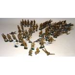 Various hollowcast toy soldiers in khaki battledress