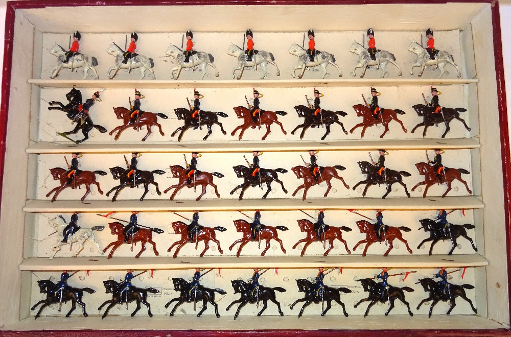 Britains set 129, Large two-tier Display Box, British Cavalry in Full Dress - Image 4 of 25