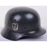 WW2 German Double Decal Waffen-SS Combat Steel Helmet