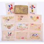 WW1 Princess Mary Tin and Silk Post Cards