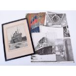 Etching of the Cunard Line Ocean Liner RMS Berengaria Which Earned the 14 Year Old Artist a Trip to