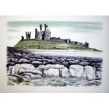 David Gentleman Castle in Wales lithograph archive signed 57 x 77 cm unframed On show at the