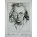 Roland Batchelor Self Portrait 1937 etching 9 of 40 signed 12 x 9 cm unframed On show at the