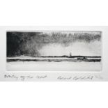 Roland Batchelor Sailing off the Coast etching 5 of 40 signed 6 x 14 cm unframed On show at the