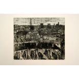 Toni Martina View Across London etching 1 of 75 signed 57 x 75 cm unframed On show at the Curwen