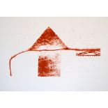 Prunella Clough Red Landscape lithograph 9 of 30 signed 58 x 78 cm unframed On show at the Curwen