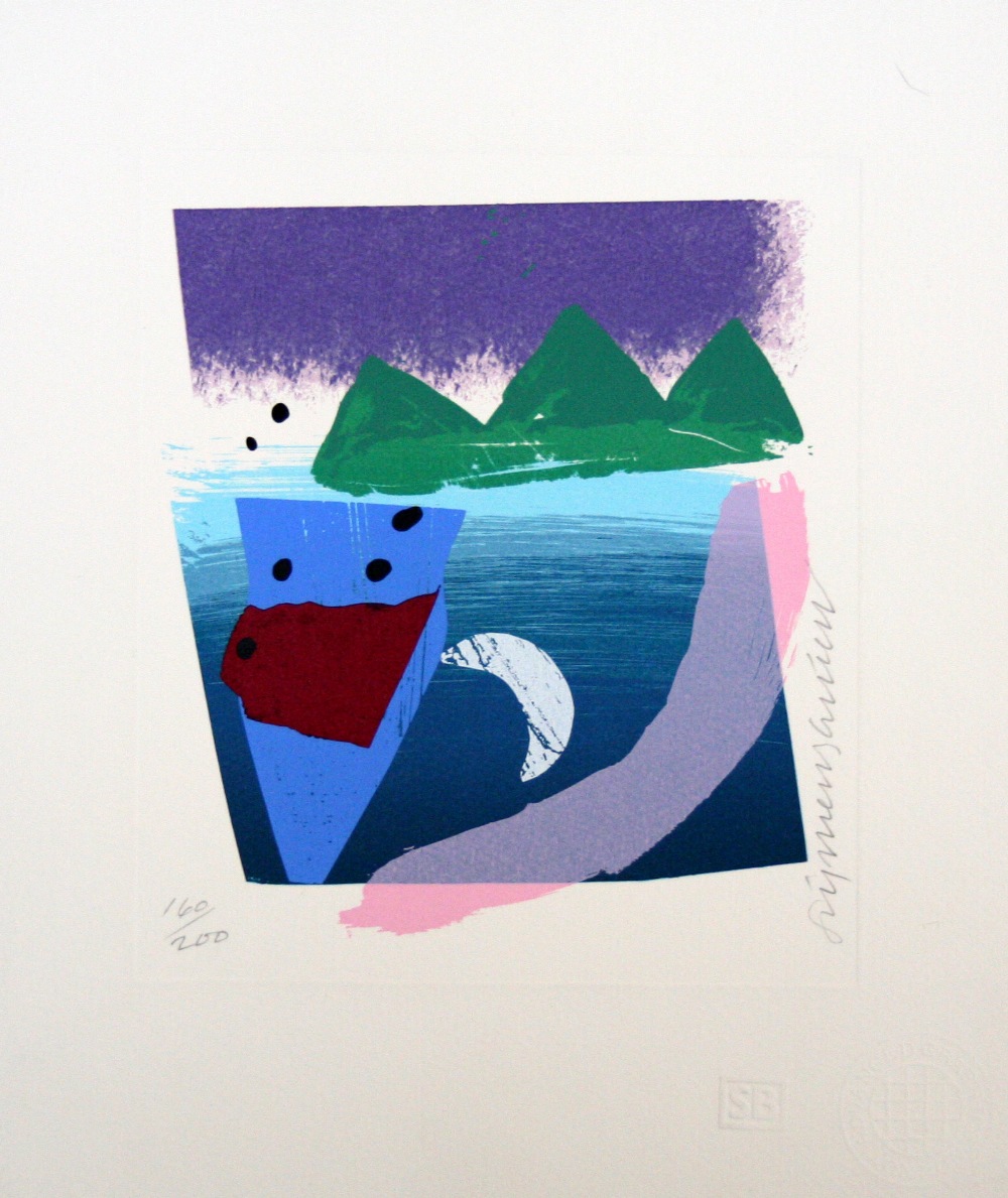 Stephen Bartlett Saskia's Landscape screenprint 160 of 200 signed 30 x 26 cm unframed On show at the