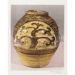 Bernard Leach Tree Jar lithograph 97 of 100 signed 77 x 56 cm unframed On show at the Curwen Gallery