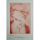 Roland Batchelor Trotsky etching 21 of 40 signed 9 x 6 cm unframed On show at the Curwen Gallery RRP