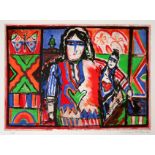 Michael Rothenstein Indian Doll lithograph & woodblock 5 of 40 signed 56 x 76 cm unframed On show at