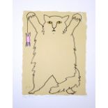 Maggie Burley Cat Mouse I screenprint 3 of 25 signed 59 x 45 cm unframed On show at the Curwen