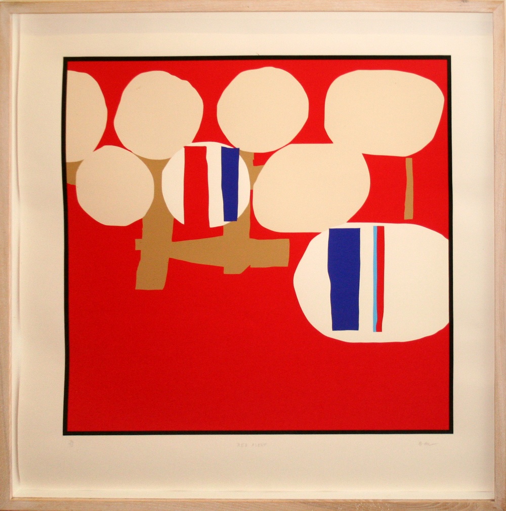 Sandra Blow RA Red Alert silkscreen 70 of 75 signed 94 x 98 cm framed On show at the Curwen