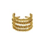 High rigid bracelet in yellow gold MATERIAL: yellow gold DESCRIPTION: high gold bracelet made with