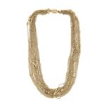 Necklace in yellow gold and diamonds MATERIAL: yellow gold DESCRIPTION: necklace made with similar