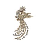 Brooch in yellow gold, sapphires, rubies and diamonds MATERIAL: yellow gold, diamonds, sapphires and