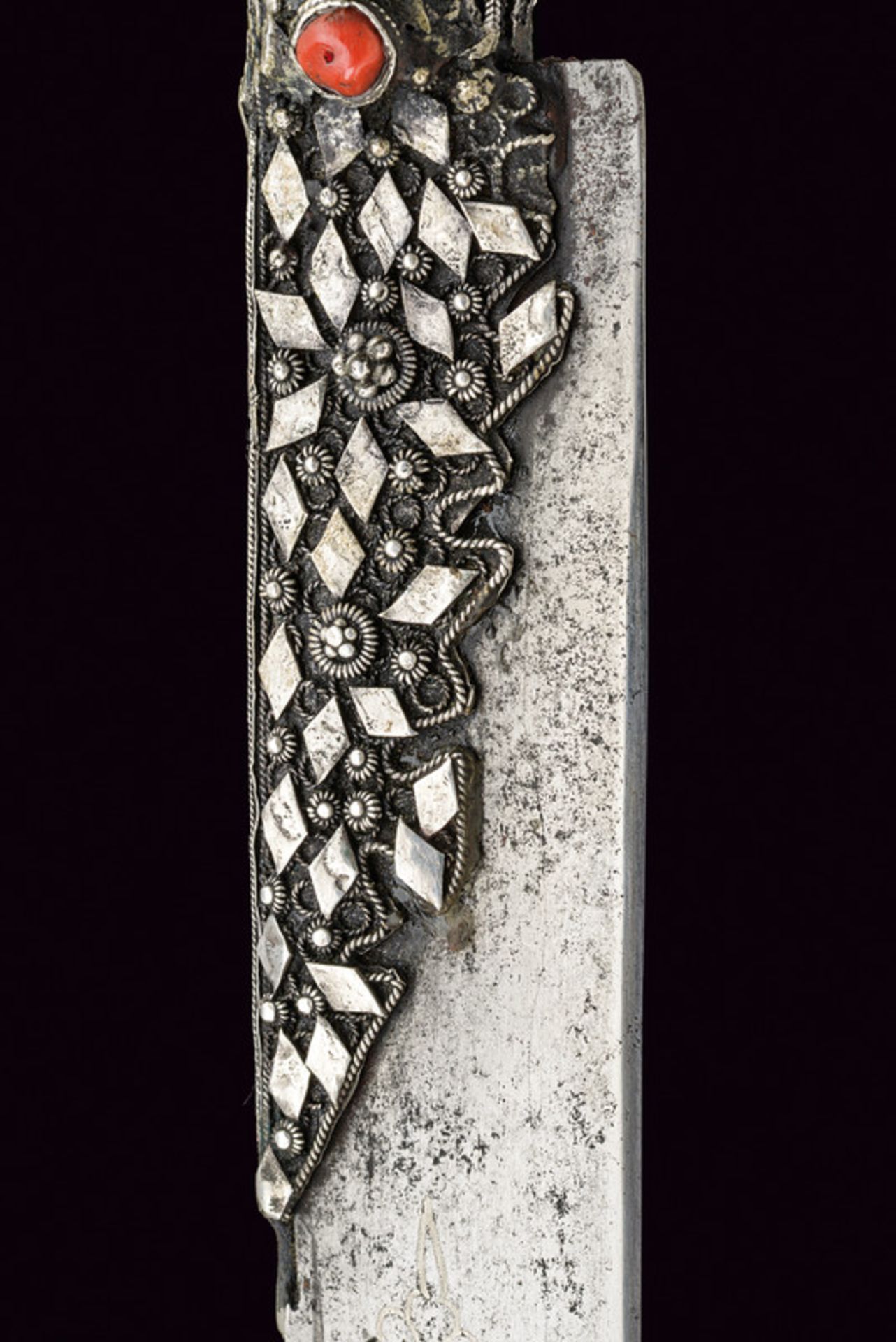 A beautiful silver mounted yatagan, dating: 19th Century, provenance: Turkey, dating: 19th - Bild 4 aus 8
