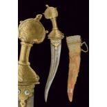 A rare bronze hilted dagger, dating: 17th/18th Century, provenance: India, dating: 17th/18th